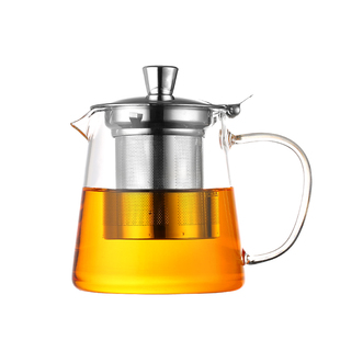 友德堂加厚耐高温玻璃花茶壶红茶具不锈钢过滤泡茶壶冲茶器煮茶壶