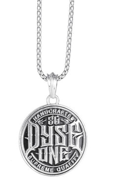 朋克风暗黑字母圆牌长款欧美吊坠