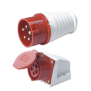 工业航空防水公插头明装插座配套 16A 220-380V3P+N+E 五线三相