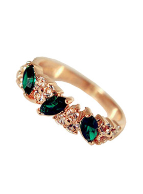 复古潮人橄榄枝祖母绿宝石水晶女