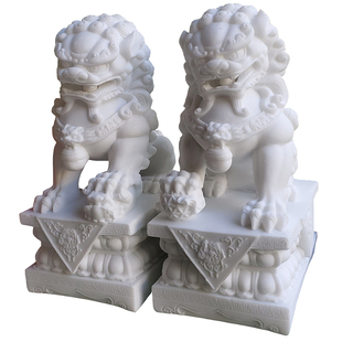 石狮子摆件一对家用小号石雕精雕家居门口桌面门庭中式家居摆件