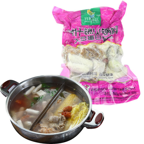 齐善素食素什锦火锅料韩式菌菇素食火锅料  豆制品仿荤火锅底料丸