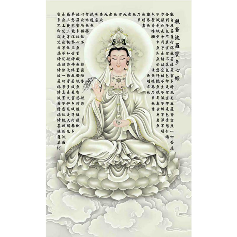 印花中式风客厅人物佛像十字绣