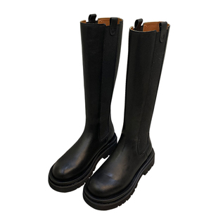 mona同款骑士靴女冬款网红同款瘦腿弹力高筒靴子松糕厚底显瘦长靴