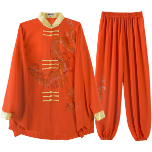 古韵中华高端太极服女三件套表演服新款飘逸太极拳练功服女中国风