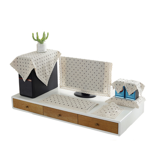 清新小雏菊棉麻电脑罩防尘罩台式液晶显示屏保护套遮尘布盖巾布