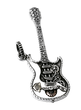 925银欧美朋克风吉他项链吊坠