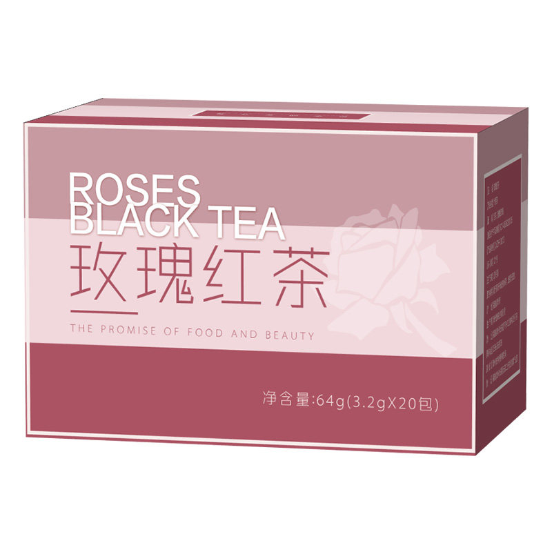 玫瑰红茶干玫瑰花花茶重瓣红玫瑰组合花茶锡兰红茶包非特级花草茶