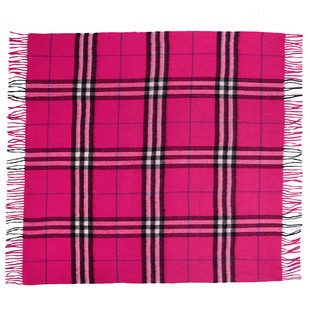 欧单 灰色羊毛披肩秋冬季保暖英伦格子围脖加厚140大方巾