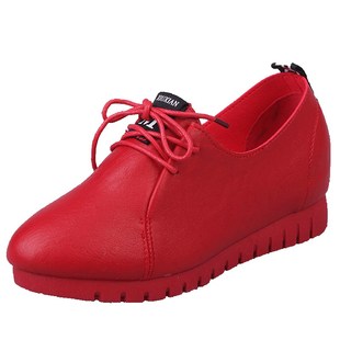 珍妮公主品牌英伦防滑软底软面系带内增高耐磨开车休闲孕妇女单鞋