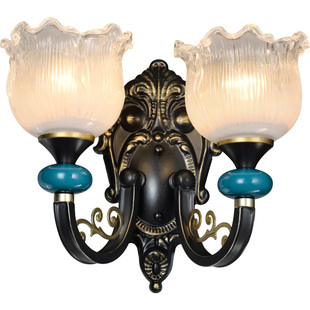 卡信之光 现代简约创意壁灯温馨浪漫卧室床头灯 美式客厅电视墙灯