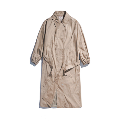 loen新款面料法式长款风衣外套