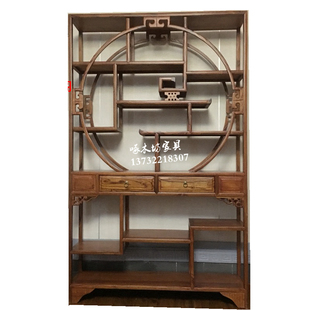 明清仿古博古架 实木中式榆木多宝阁小摆件古董架装饰展示架隔断