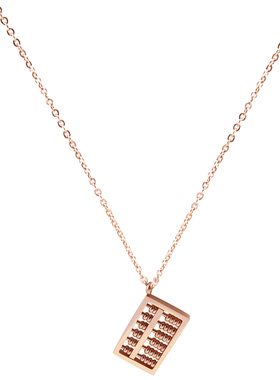 聚财如意小算盘玫瑰金银白色项链