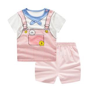 童装夏季一两三岁女童宝宝套装纯棉4-5-6-7-8-9个月婴儿衣服夏装3