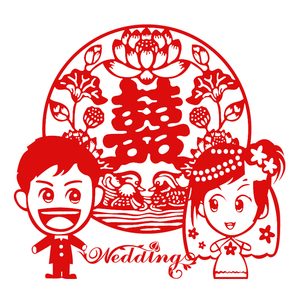 结婚门窗喜字窗贴窗花贴纸墙贴婚庆可移无痕水晶贴大红色2张