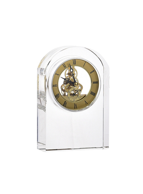 轻奢风样板房透明玻璃水晶时钟