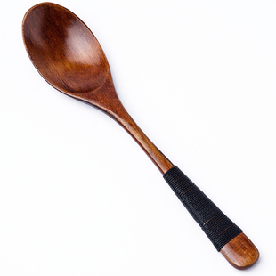 包邮小木勺日式长木质勺子实木餐具调羹搅拌勺叉汤匙长柄木勺饭勺