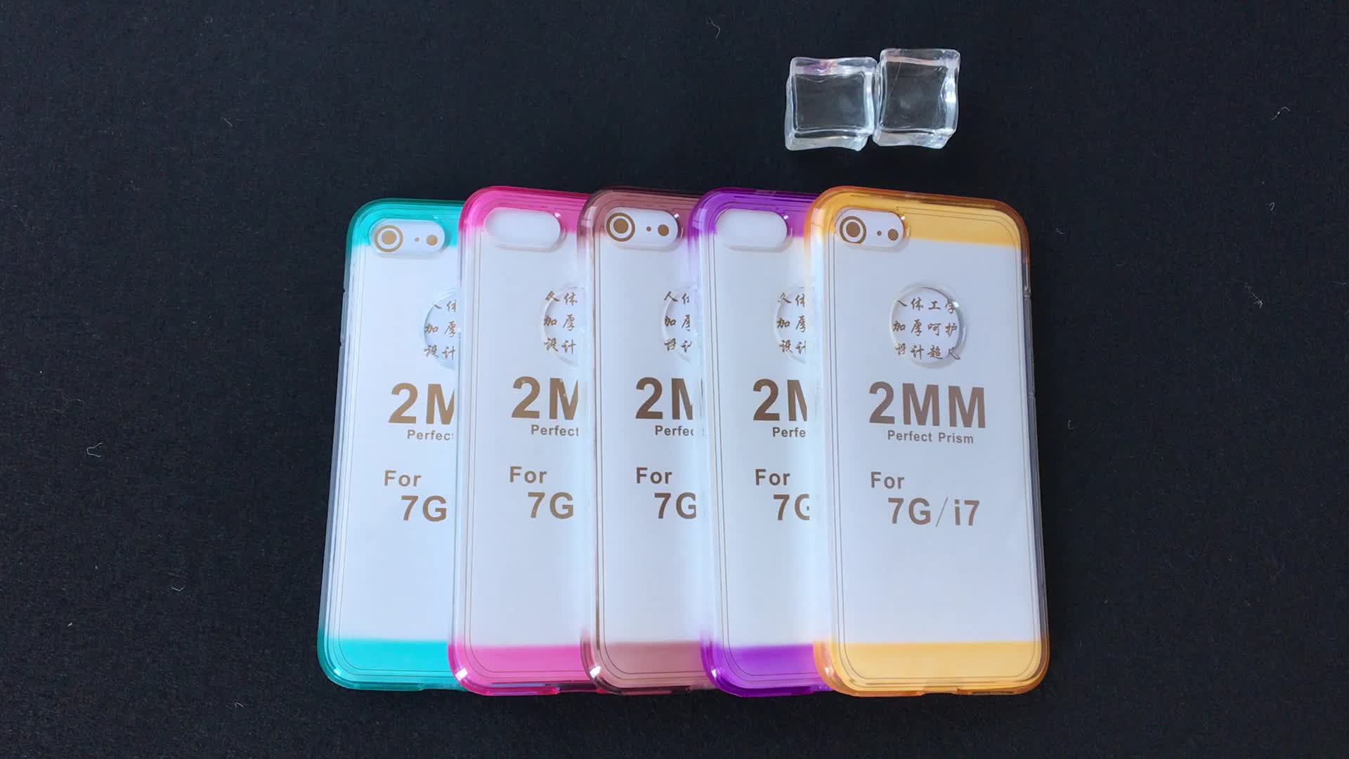 2mm Thickness Prism Clear Tpu Case For Iphone 7,Silicone Candy Colors