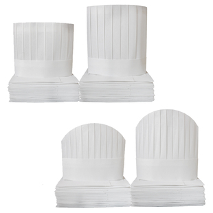 一次性厨师帽无纺布厨师帽儿童帽高帽子中帽低帽厨房帽加厚工作帽