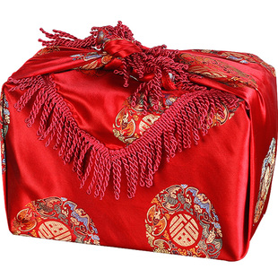 结婚包袱皮包裹布新娘陪嫁红包袱大全嫁妆包盆布婚庆用品喜盆红布