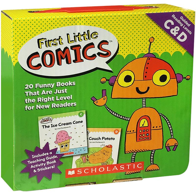进口英文原版【20册全彩盒装】幼儿漫画First Little Comics Parent Pack Levels C D英语启蒙入门家长指导手册激励宝宝学习附贴纸