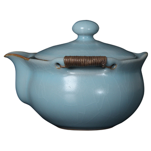 柏采窑二代粉青手抓壶CB-101BX汝窑茶壶手工复古壶汝瓷泡茶器茶具