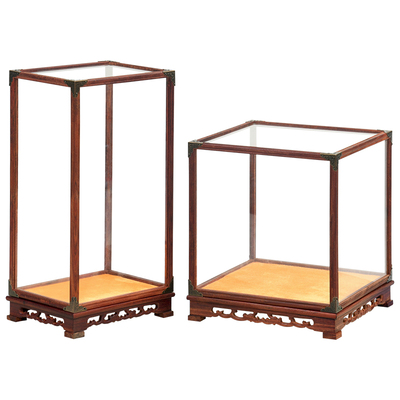 正方形红木透明古董展示盒工艺品