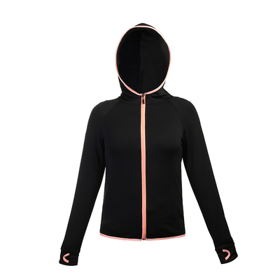 弹力上衣修身跑步开衫连帽瑜伽服