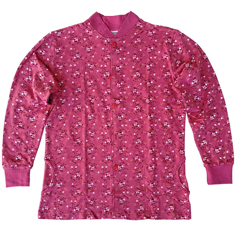 老人大码内衣长袖中老年开衫秋衣男女纯棉线衣单件棉毛衫保暖上衣