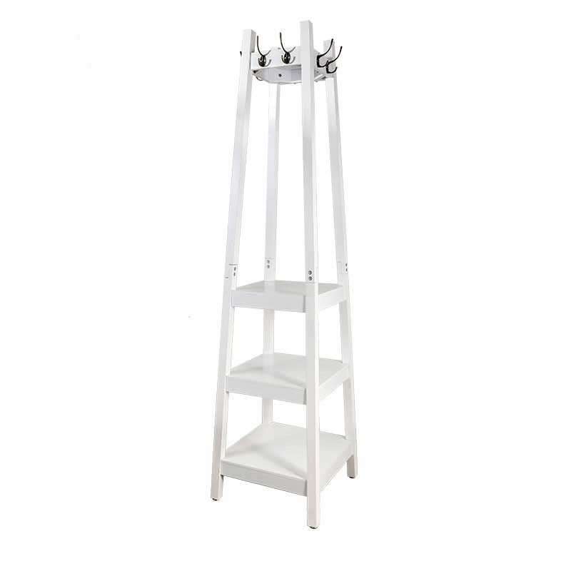 欧美式角落衣帽架转角落地实木挂衣架装饰置物花架多层衣服架子