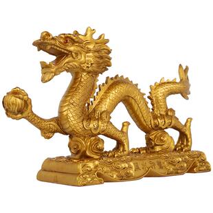 吉善堂 龙摆件 生肖金龙工艺品家居办公室桌面中国风装饰品吉祥物