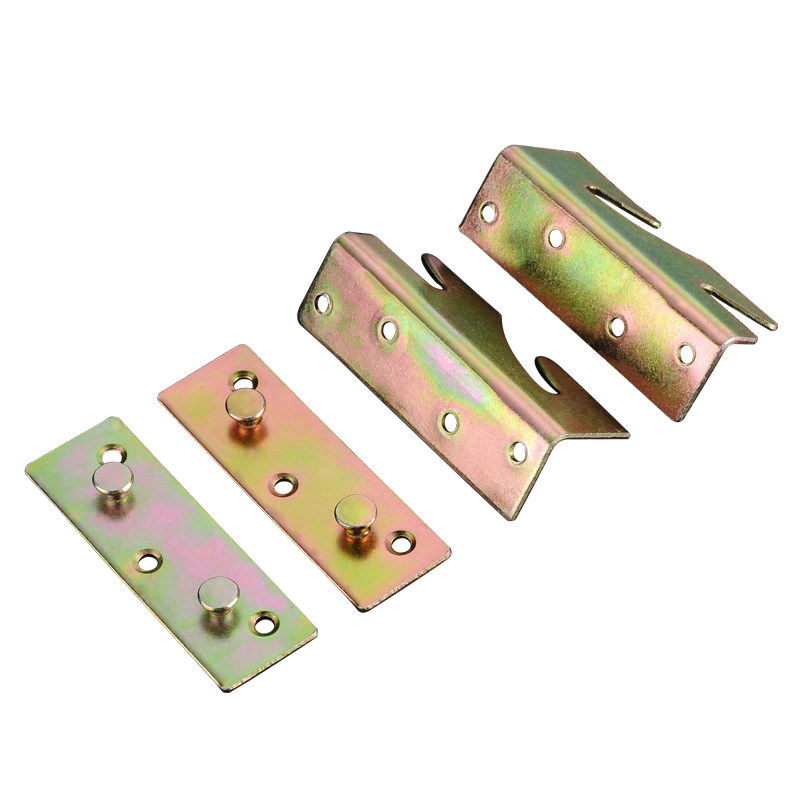 普通款床铰链床插销床扣家具隐形床配件连接件螺丝床挂扣4寸包邮