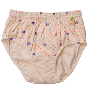 100%棉皇后纯棉内裤女夏中腰加肥大码妈妈印花女大裤头全棉三角裤