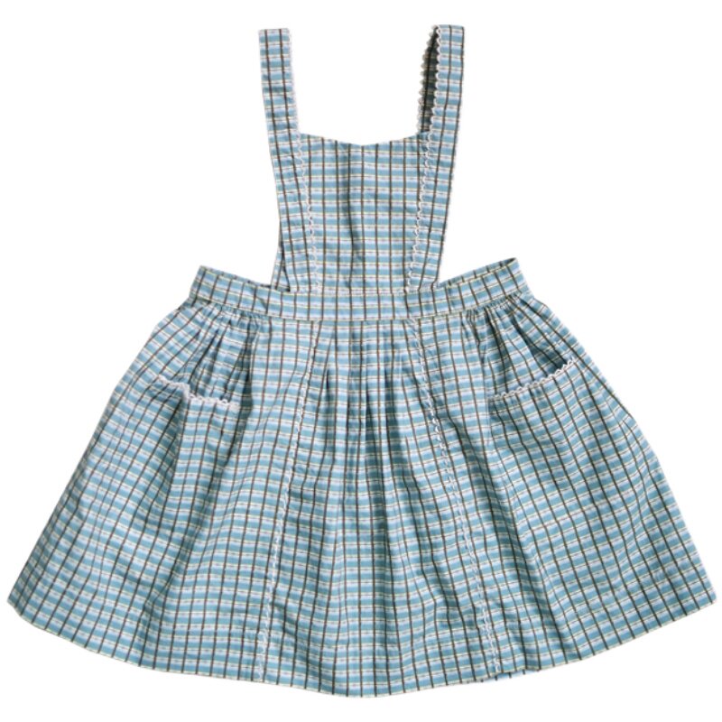 CoeYoKids 20ss 女童宝宝 春夏精致洋气的格子花边背带裙半裙