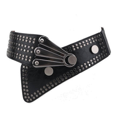 斜搭时尚风铆钉配大衣装饰腰带