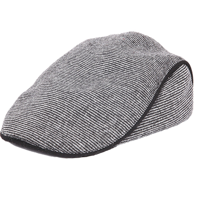 冬季拼色中老年毛呢绅士风鸭舌帽