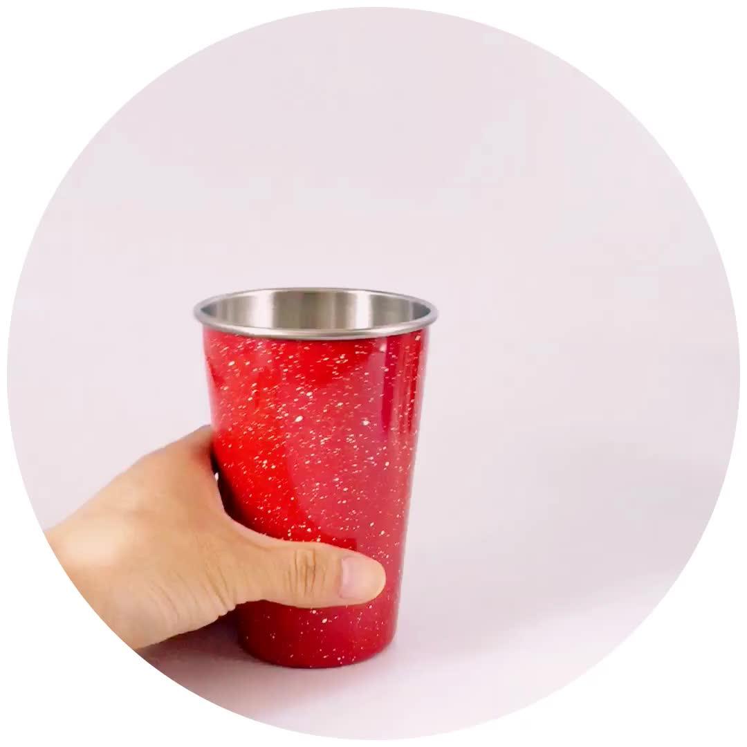 Wholesale Stainless Steel 16oz Pint Cups With Silicone Lid And Sleeve