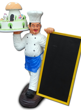 蛋糕店门口吧台迎宾厨师装饰品