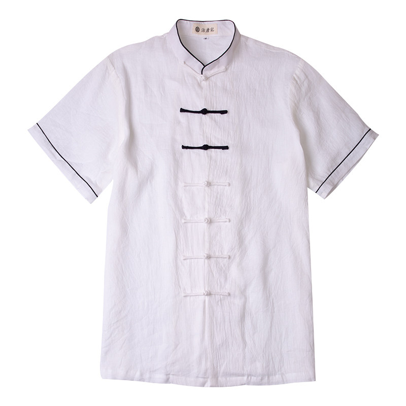 沽唐记棉麻太极服短袖吸汗透气