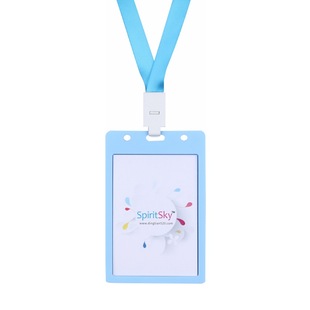 卡富仕中大号A7塑料翻盖证件卡套带挂绳定制印字职员挂牌贵宾嘉宾展会证挂脖工作证来访证吊绳胸牌卡套吊绳