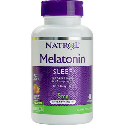 【自营】美国Natrol进口褪黑素速溶片无眠安睡助眠片5mg150片口服