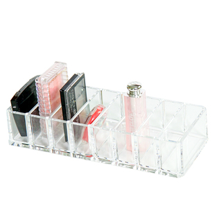 亚克力粉饼盒气垫收纳盒透明收纳盒口红展示架收纳盒大格可调节