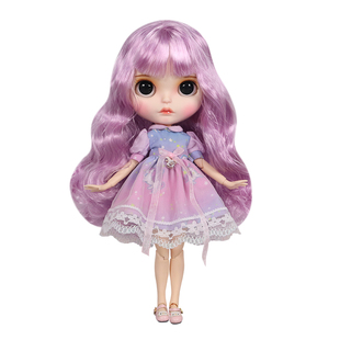 DBS Blythe小布娃娃紫色改娃妆sunny成品套装鞋子礼盒女生礼物