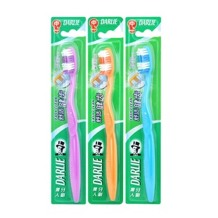 DARLIE好来牙刷舒适健齿 中毛偏硬超值12支成人家庭装 清洁去烟渍