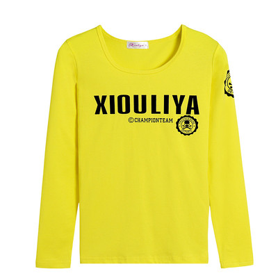 新款上衣长袖T恤韩版印花棉女