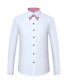 定制男女长袖衬衫刺绣工作服工装印字定做衬衣绣LOGO班服大码正装