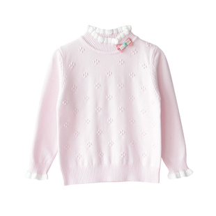 女童毛衣中低领套头针织衫2020秋冬新款儿童宝宝棉线针织打底衫