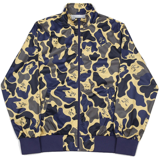 新品Ripndip Nerm Camo Track Jacket贱猫中指猫迷彩夹克外套校服