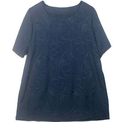 夏季加肥提花棉t恤胖妈妈短袖衫